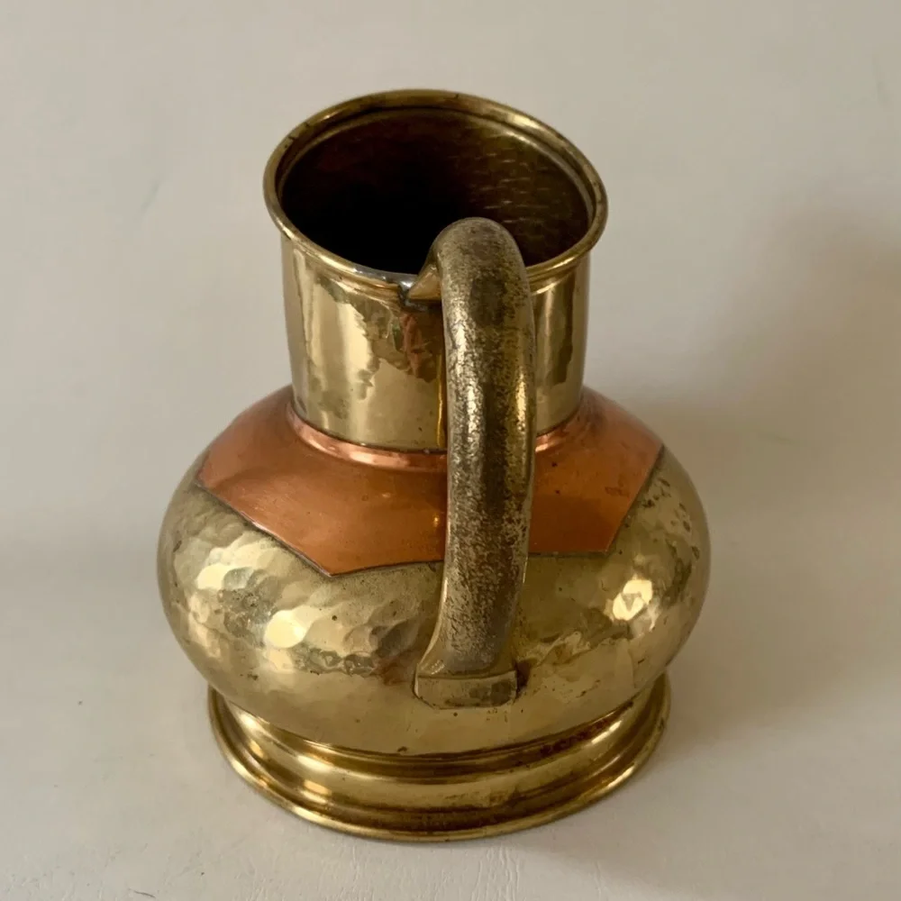 Vintage Copper & Brass Water Jug Pitcher Dinanderie Veritable Made in Belgium
